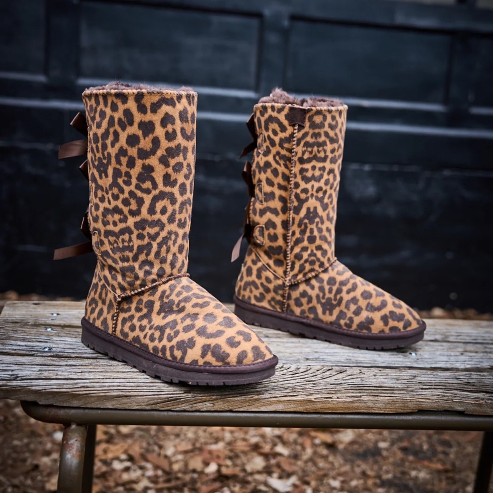 Leopard Print Women's Custom Ordered Tall Ugg Boots - Picture 8 of 8